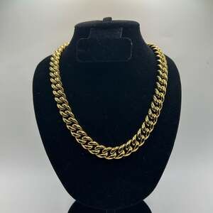 12mm Gold Miami Cuban Link Chain 20 Inch Waterproof Hypoallergenic Solid Mens